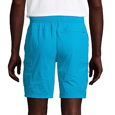 Men's Lands' End Outrigger Quick-Dry 9-inch Belted Cargo Swim Trunks