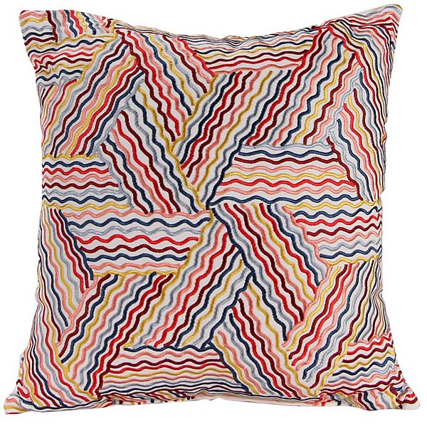 Jordan Manufacturing Embroidered Kalied Indoor Outdoor Throw Pillow