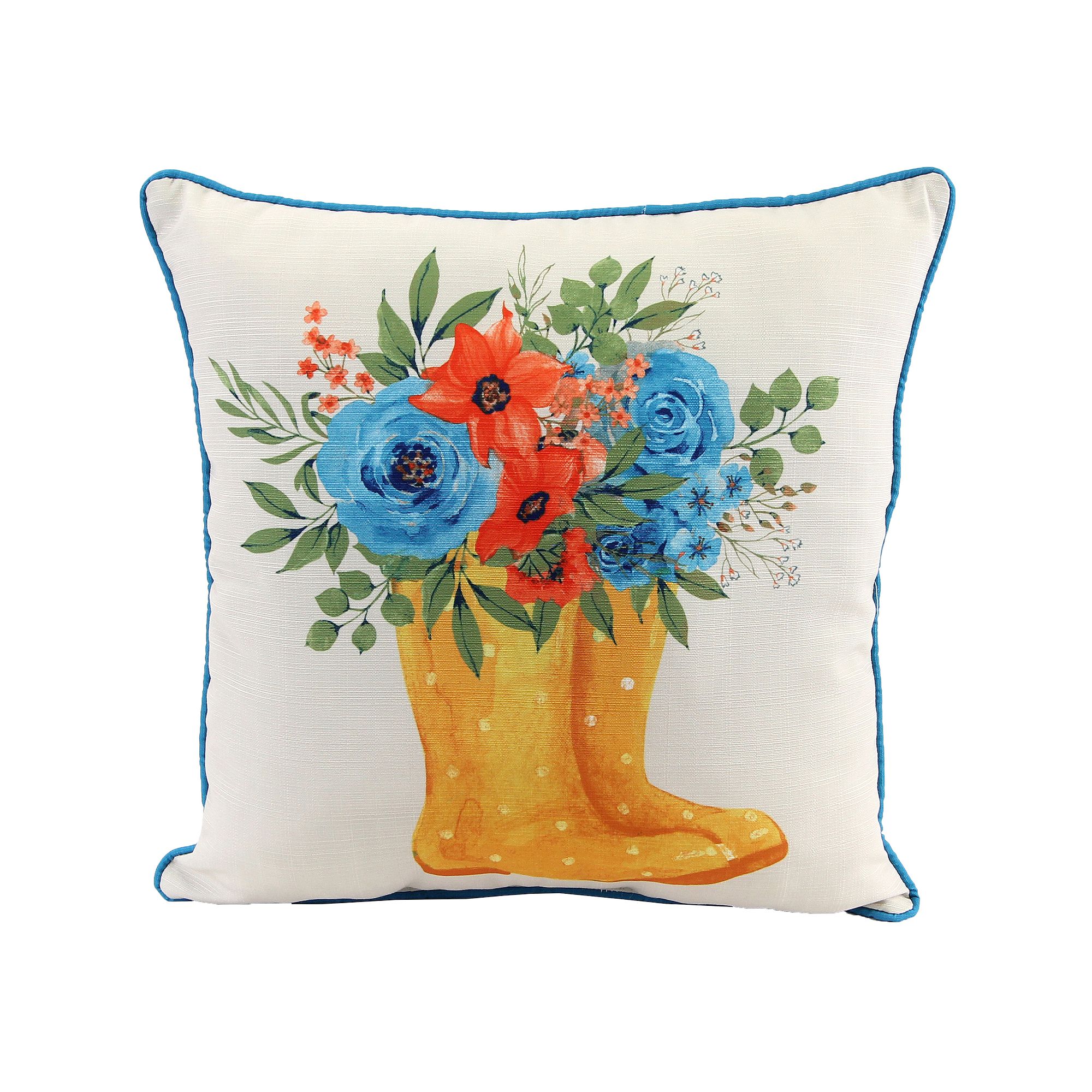 Jordan Manufacturing Rainboot Indoor Outdoor Throw Pillow, Yellow