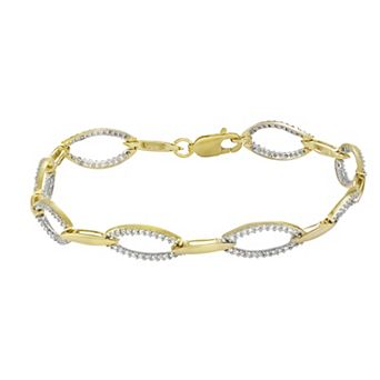 HDI 10k Gold 1 Carat T.W. Diamond Link Bracelet