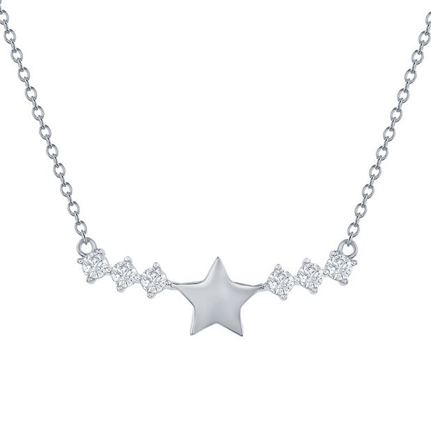 Cubic zirconia hot sale bar necklace