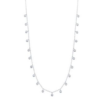 Argento Bella Sterling Silver Cubic Zirconia Charm Necklace