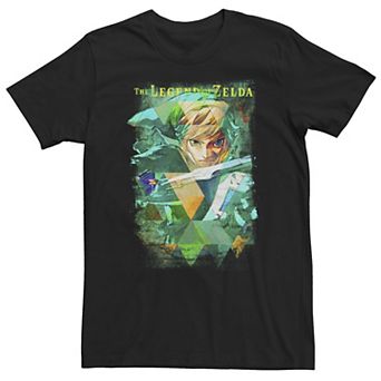 Big & Tall The Legend Of Zelda Link Triangles Pattern Portrait Tee
