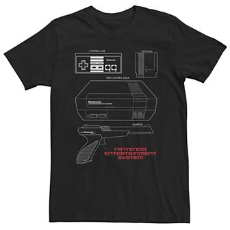 Big & Tall Nintendo Entertainment System Essentials Outline Poster Tee