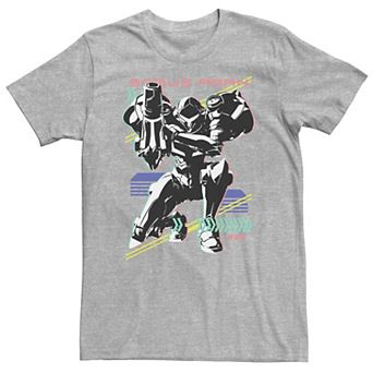 Big & Tall Nintendo Metroid Samus Aran Retro Neon Poster Tee