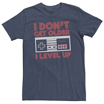 Big & Tall Nintendo I Don't Get Older I Level Up NES Controller Tee
