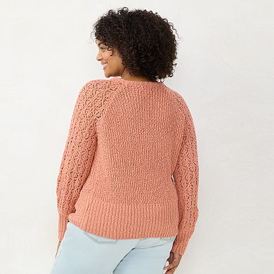 Plus Size LC Lauren Conrad Pointelle Cardigan