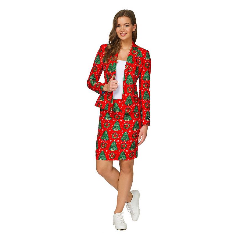 62000121 Womens Suitmeister Christmas Trees Suit, Size: Lar sku 62000121
