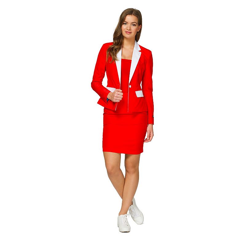 Womens Suitmeister Santa Outfit Christmas Suit, Size: Large, Red