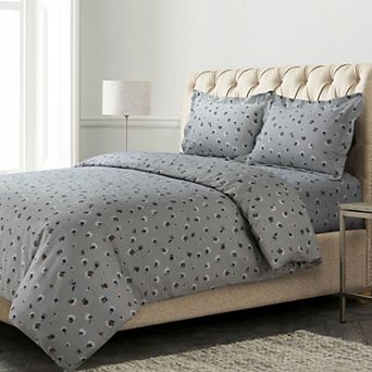 Tribeca Living Floryn 170-GSM Oversized Flannel Duvet Cover Set with Shams