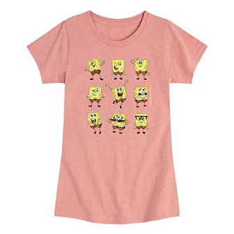 Girls 7-16 SpongeBob SquarePants Many Faces Tee