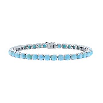 Nautica Rocks Sterling Silver Larimar Tennis Bracelet