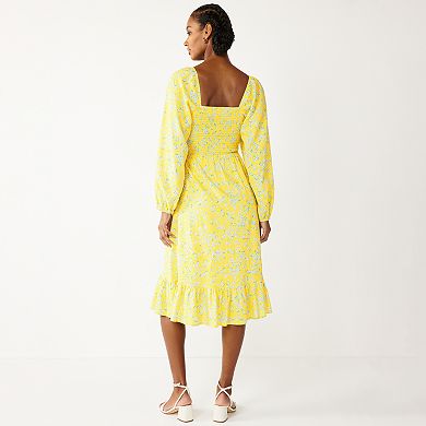 Women's DRAPER JAMES RSVP™ Smocked Long Sleeve Midi Dress