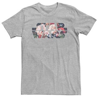 Big & Tall Star Wars Antique Flower Print Logo Tee