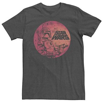 Big & Tall Star Wars Boba Fett Retro Circle Tee