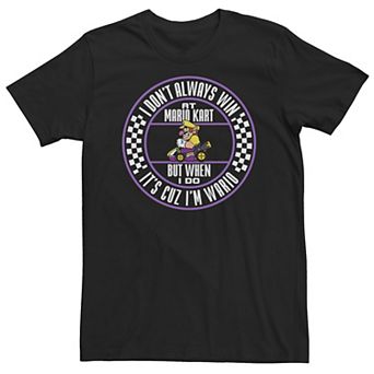 Big & Tall Nintendo Mario Kart Wario When I Win Circle Text Tee