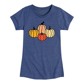 Girls 7-16 Plaid Pumpkins Graphic Tee