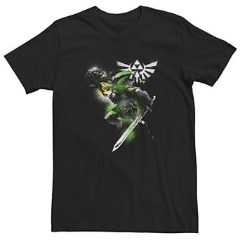 Big & Tall Zelda Link Action Pose Hyrule Crest Tee