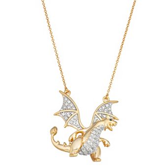 Jewelexcess 1/6 Carat T.W. Diamond Dragon Pendant Necklace