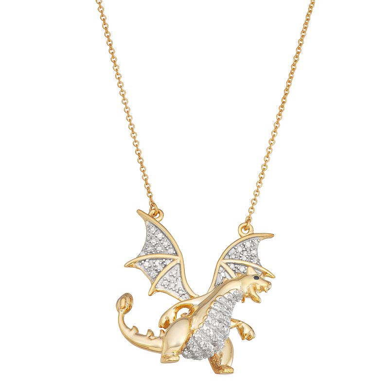 Jewelexcess 1/6 Carat T.W. Diamond Dragon Pendant Necklace, Womens, Size: