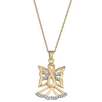 Jewelexcess 14k Gold Over Silver & Diamond Accent Infinity Angel Pendant Necklace