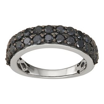 Jewelexcess Sterling Silver 2 Carat T.W. Black Diamond Ring