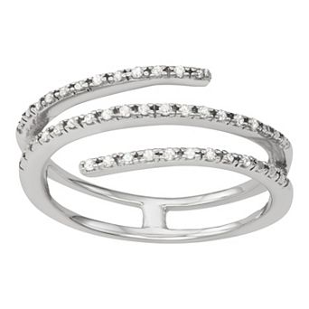 Jewelexcess Sterling Silver 1/10 Carat T.W. Diamond Fashion Ring