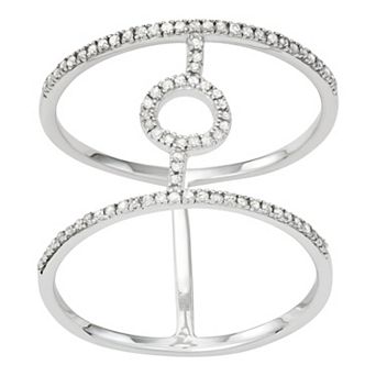Jewelexcess Sterling Silver 1/8 Carat T.W. Diamond Fashion Ring