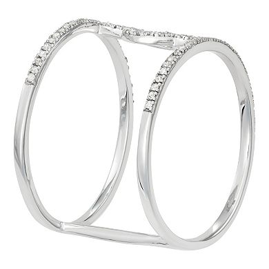 Jewelexcess Sterling Silver 1/8 Carat T.W. Diamond Fashion Ring