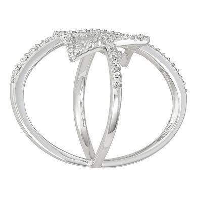 Jewelexcess Sterling Silver 1/8 Carat T.W. Diamond Fashion Ring