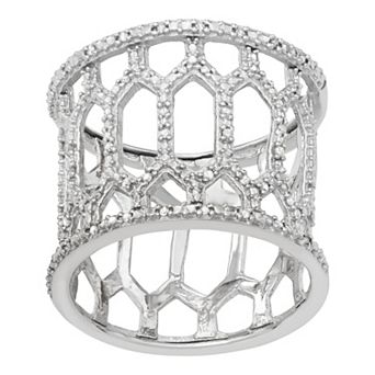 Jewelexcess Sterling Silver 1/8 Carat T.W. Diamond Ring