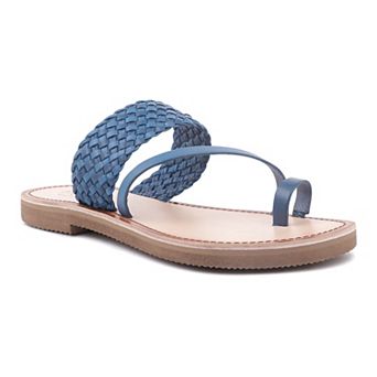 Rag & Co Women's Braided Leather Flat Sandals