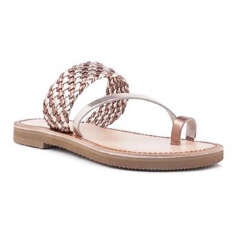 Rag & Co Women's Braided Leather Flat Sandals