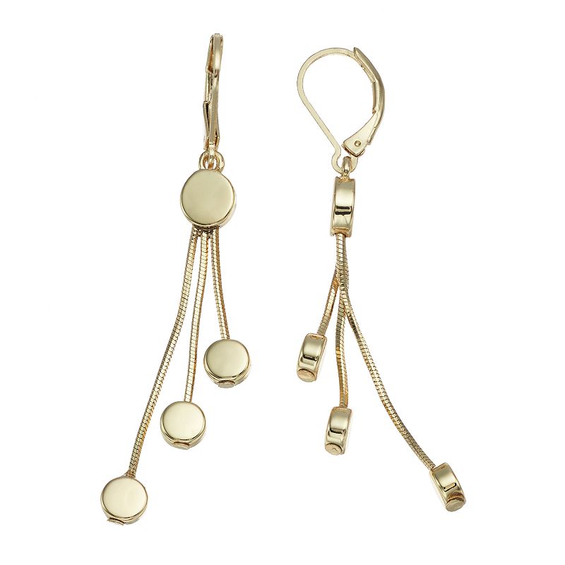Napier Medallion Drop Earrings, Womens, Gold