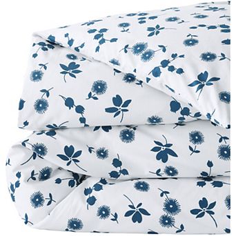 Lands' End 200 Percale Printed Duvet Cover or Euro Sham