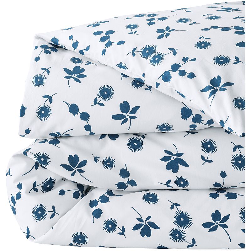 18213887 Lands End 200 Percale Printed Duvet Cover or Euro  sku 18213887