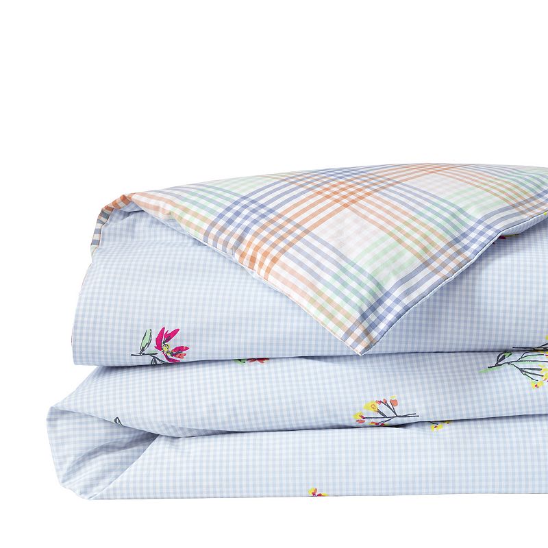 70389193 Lands End 200 Percale Printed Duvet Cover or Euro  sku 70389193