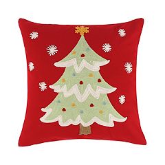 Levtex Green Santa Claus Lane Christmas Tree Pillow