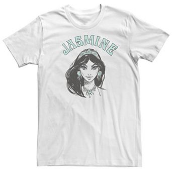 Big & Tall Disney Aladdin Live Action Jasmine Face Portrait Sketch Tee