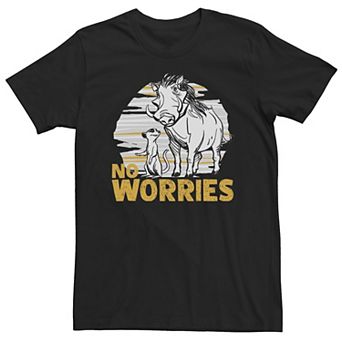 Big & Tall Disney The Lion King Live Action Timon Pumbaa No Worries Tee