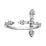 PRIMROSE Sterling Silver Cubic Zirconia Open Band Cross Ring