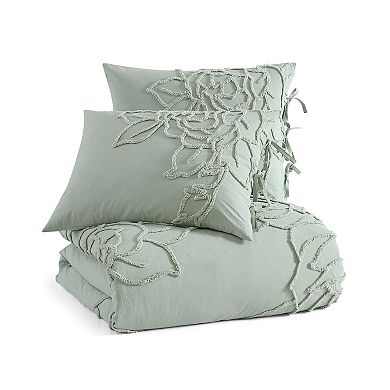 Peri Chenille Rose Duvet Cover Set with Shams