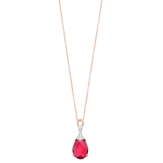 Red teardrop necklace sale