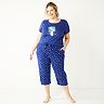 Plus Size Croft & Barrow® Short Sleeve Pajama Top & Cropped Pajama Pants Sleep Set
