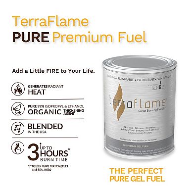TerraFlame Pure Gel Fuel by SunJel - 12 Pack