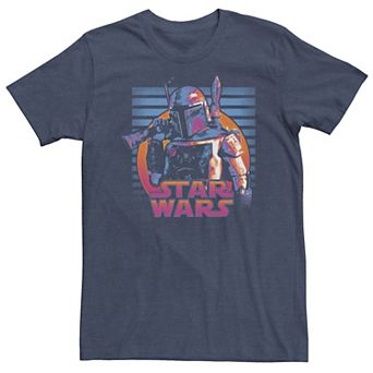Big & Tall Star Wars Distressed Neon Boba Fett Tee
