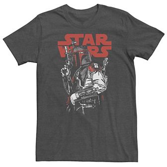 Big & Tall Star Wars Boba Fett Portrait Title Logo Tee