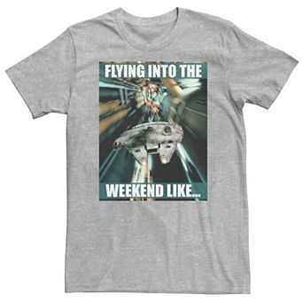 Big & Tall Star Wars Millennium Falcon "Flying Into The Weekend Like..." Tee