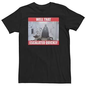 Big & Tall Star Wars Darth Vader "Well That Escalated Quickly" Tee