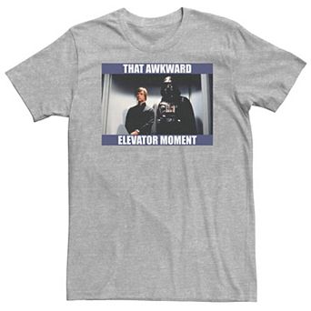 Big & Tall Star Wars Darth Vader & Luke That Awkward Elevator Moment Tee